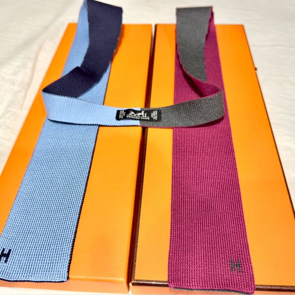 🔥HERMES EXCLUSIVE🔥🆕💯AUTH HERMES Maille De Soie 4 Temps Muti Seasons Tie😍 - Picture 14 of 17